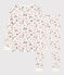 Snugfit-Kinderpyjama aus Bio-Baumwolle mit Paris-Print für Mädchen weiss MARSHMALLOW/weiss MULTICO