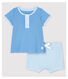 Zweiteiliges Baby-Set aus Bio-Baumwolle in Blau