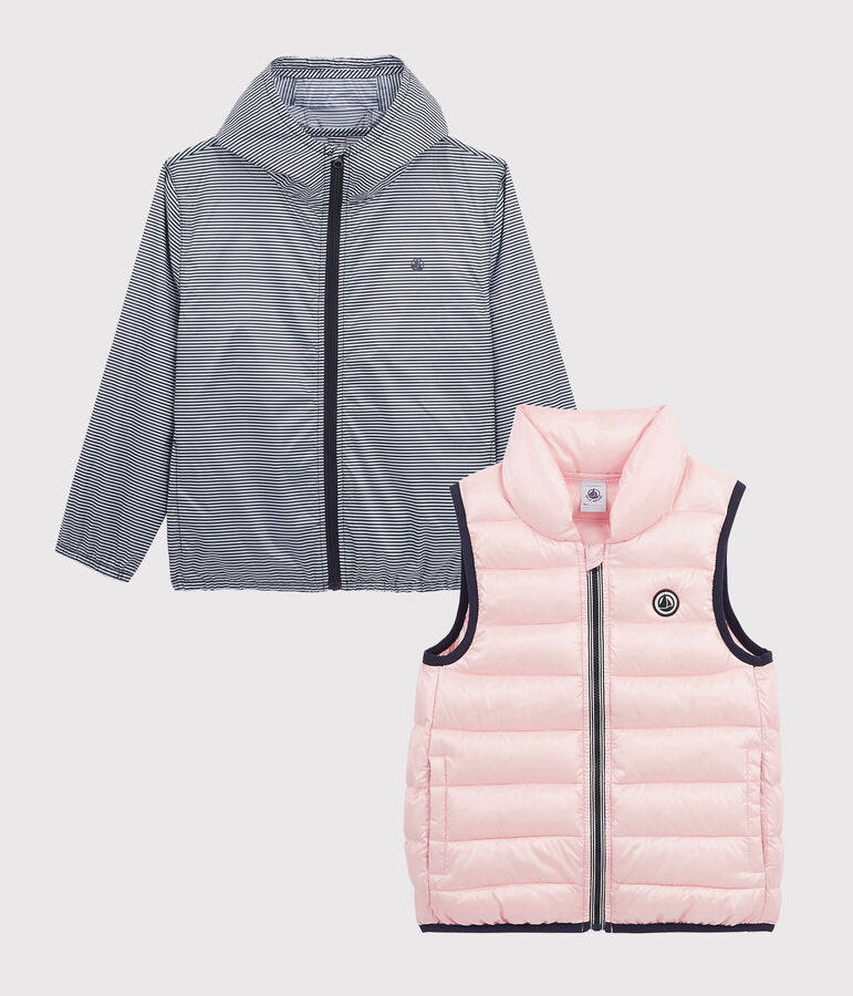 Windjacke f&uuml;r Kinder, 3 in 1, aus recycelten Material rosa MINOIS