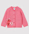 Baby-Cardigan für Mädchen mit Jacquard rosa CHEEK