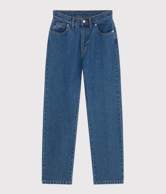 Damen-Hose mit geradem Schnitt aus Denim blau DENIM MOYEN