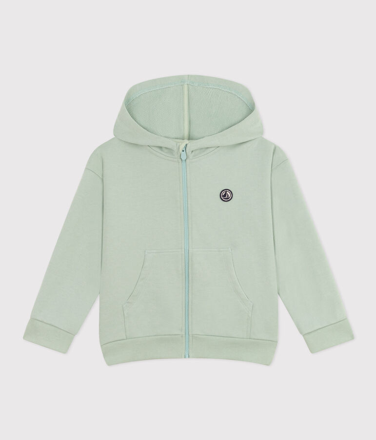 Kapuzen-Sweatshirt mit Rei&szlig;verschluss aus Molton Kinder/Jungen gr&uuml;n