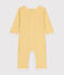 Langärmelige, fußfreie Baby-Pyjamas aus Baumwolle gelb BLE/weiss MARSHMALLOW