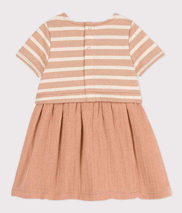 Kurz&auml;rmeliges Baby-Kleid f&uuml;r M&auml;dchen beige/naturfarben