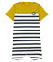 Gestreifter baby-kurzoverall aus schwerem jersey jungen gelb BAMBOO/weiss MARSHMALLOW/ SMOKING