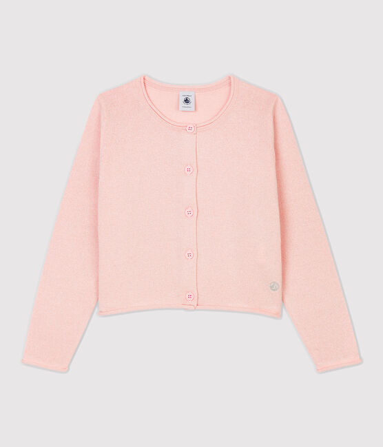 Kinder-Cardigan aus Baumwolle für Mädchen rosa MINOIS/ ARGENT