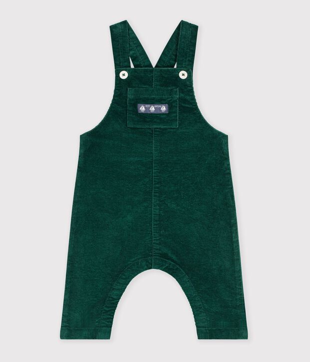 Langbeinige Baby-Latzhose aus einfarbigem Feincord TREE