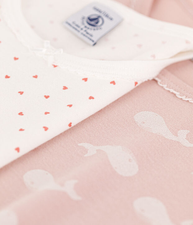 2er-Set Kinderpyjama und Kinder-Kurzpyjama aus Baumwolle f&uuml;r M&auml;dchen vielfarbig