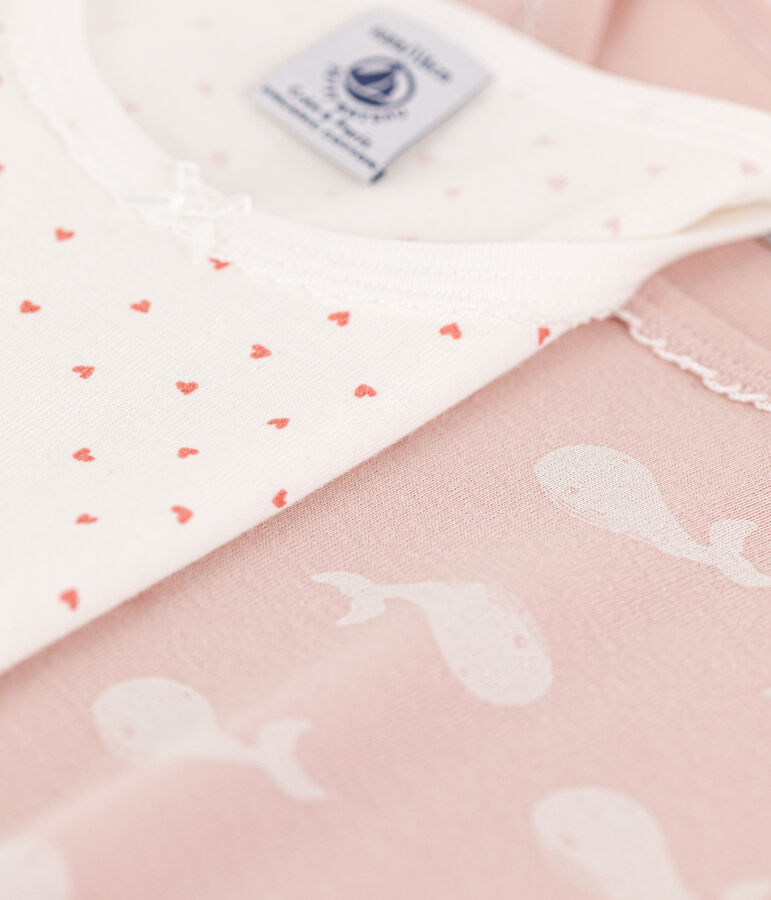 2er-Set Kinderpyjama und Kinder-Kurzpyjama aus Baumwolle f&uuml;r M&auml;dchen vielfarbig