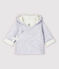 Baby-Kapuzen-Jacke aus gestepptem Doppeljersey aus Bio-Baumwolle in Grau grau POUSSIERE CHINE