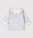 Baby-Kapuzen-Jacke aus gestepptem Doppeljersey aus Bio-Baumwolle in Grau