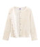 Kinder-Cardigan Mädchen weiss MARSHMALLOW/rosa COPPER