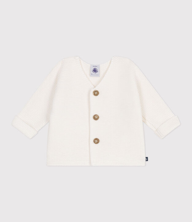 Unisex - Babyjacke aus einfarbiger Baumwolle weiss