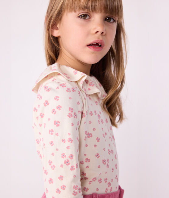 Langärmeliges Kinder-T-Shirt aus bedruckter Baumwolle MILK/ MULTICO