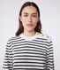 Damen-Marinepullover aus Baumwolle mit Streifen