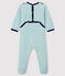 Baby-Strampler aus Nicki mit Streifen weiss MARSHMALLOW/ BRUME
