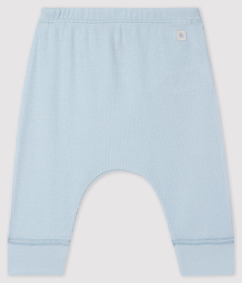 Baby-Leggings aus 2x2-Rippstrick aus Bio-Baumwolle blau FRAICHEUR