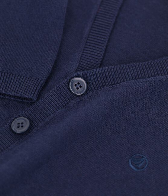 Kinder-Cardigan aus Wolle und Baumwolle für Jungen blau SMOKING