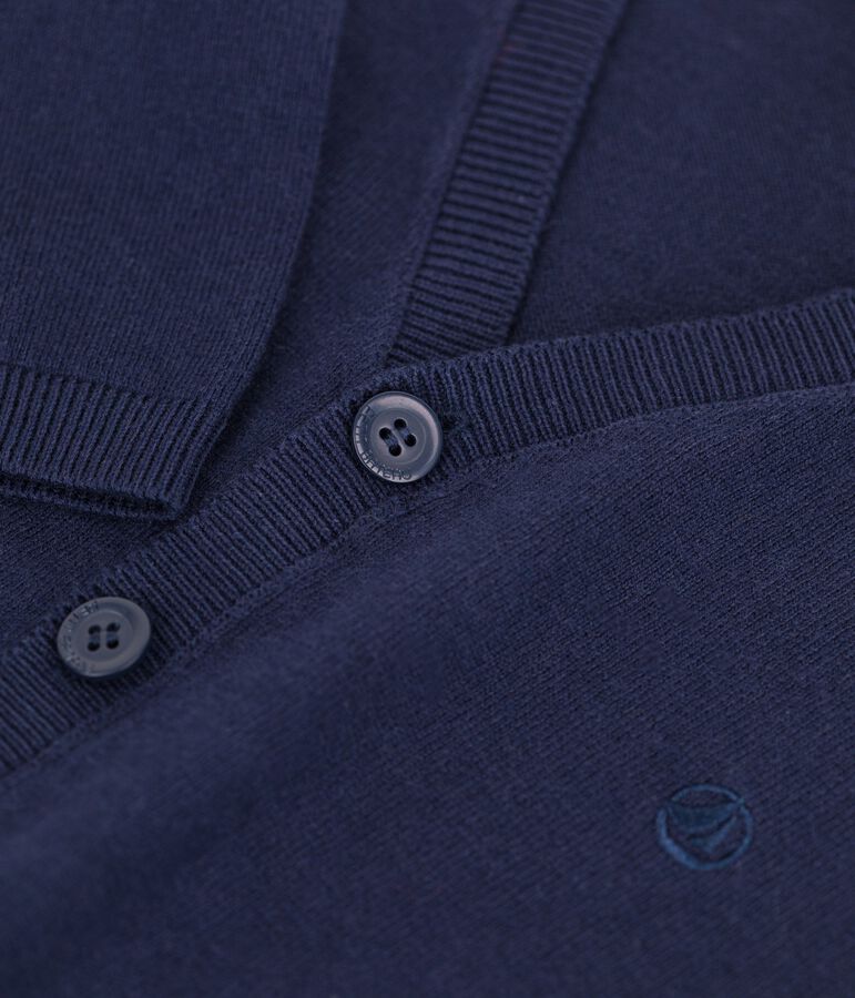 Kinder-Cardigan aus Wolle und Baumwolle f&uuml;r Jungen blau SMOKING