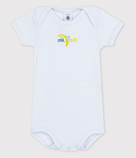 Kurzärmeliger Baby-Body blau FRAICHEUR