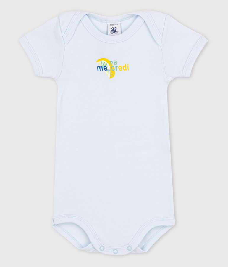Kurz&auml;rmeliger Baby-Body blau
