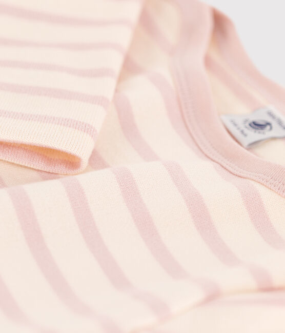 Kinder-Streifenshirt aus Baumwolle für Mädchen / Jungen weiss AVALANCHE/ SALINE