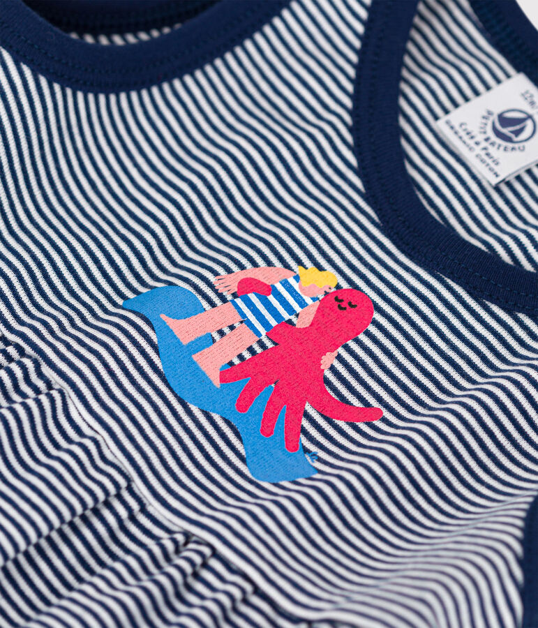 Babykleid Petit Bateau &times; Water Family blau/weiss