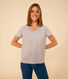 Damen-T-Shirt LE DROIT aus Baumwolle mit V-Ausschnitt