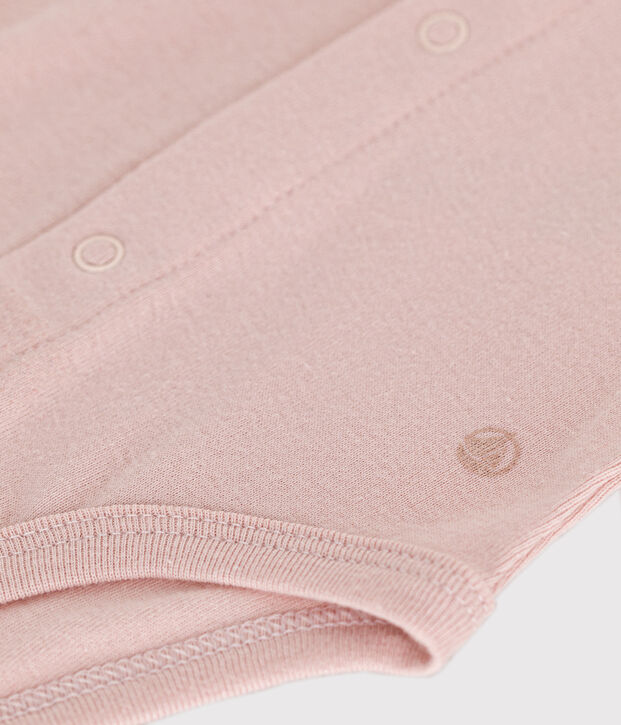 Lang&auml;rmliger Baby-Body mit Kragen rosa