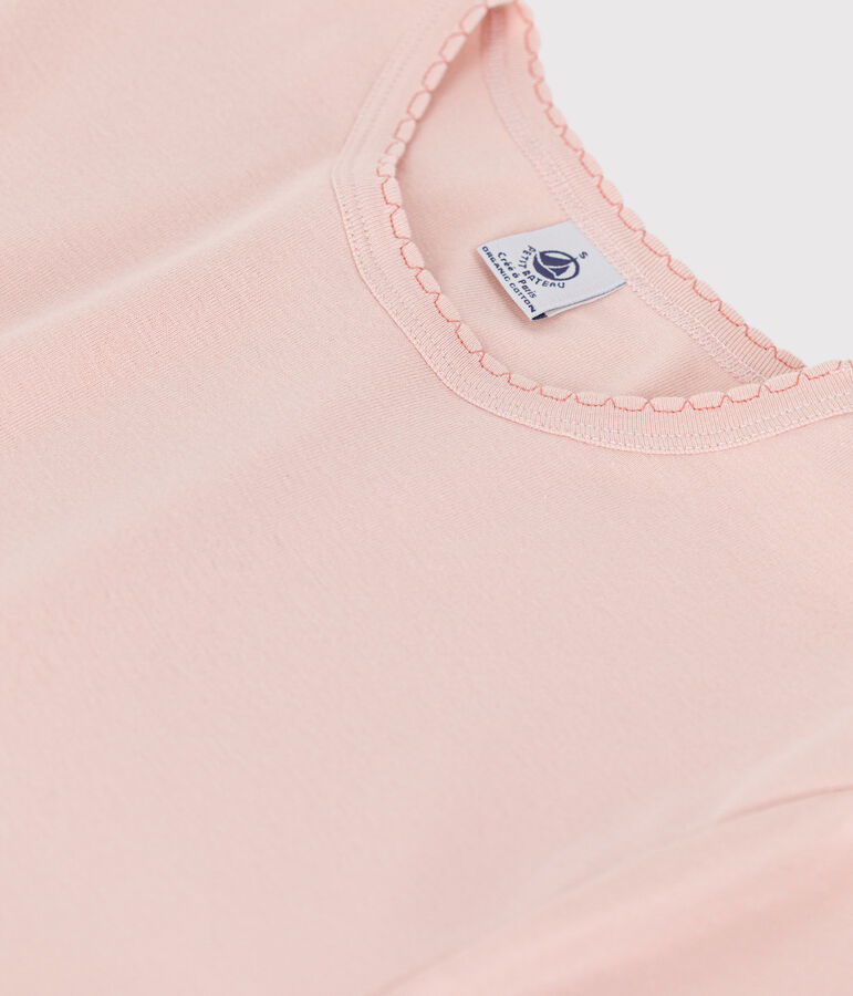 Damen-T-Shirt L&rsquo;ICONIQUE aus Baumwolle mit M&auml;usez&auml;hnchen rosa