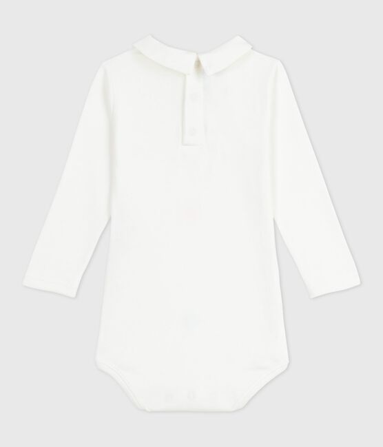 Baby-Body mit Rollkragen aus einfarbiger Baumwolle  weiss MARSHMALLOW