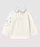 Baby-T-Shirt mit Polo-Kragen für Jungen weiss MARSHMALLOW