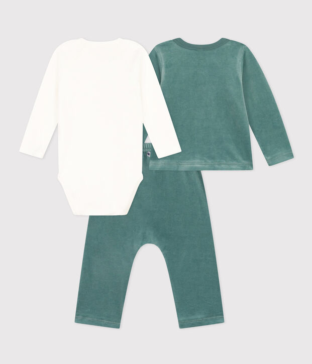 Baby-Set inkl. Body aus Nicki gr&uuml;n