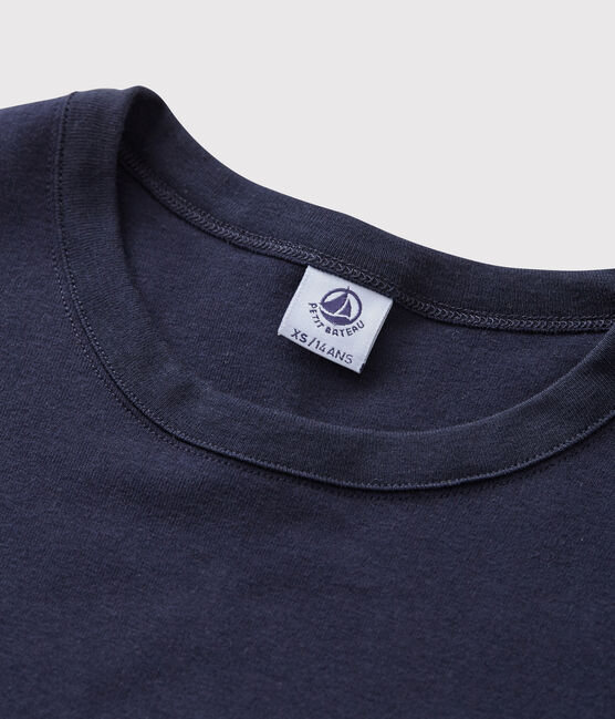 Eng anliegendes T-Shirt mit Rundhalsausschnitt aus Baumwolle für Damen blau SMOKING