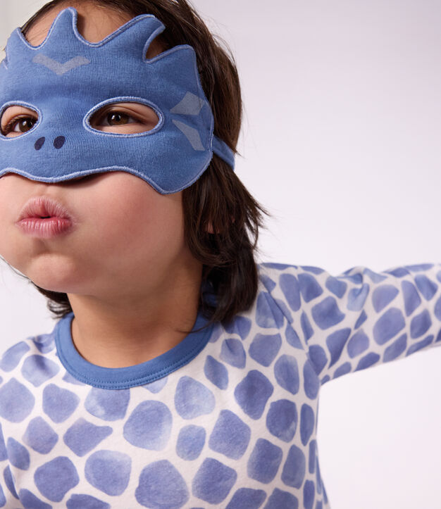 Kinder-Pyjama zum Verkleiden Drache aus Baumwolle blau/blau
