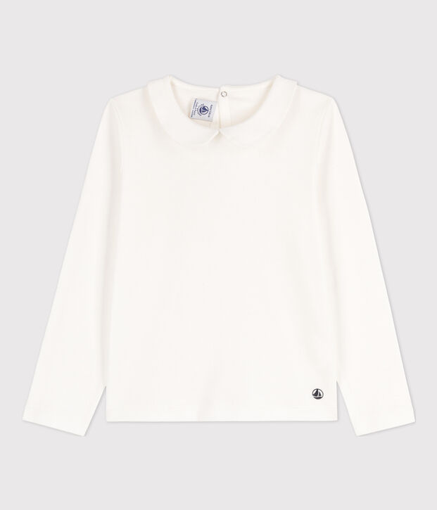 Lang&auml;rmeliges Kinder-T-Shirt aus Baumwolle f&uuml;r M&auml;dchen weiss
