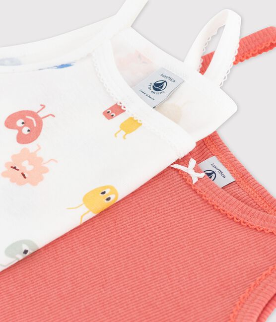 2er-Set Spaghetti-Tops aus Baumwolle und Lyocell mit Emojis für Mädchen variante 1
