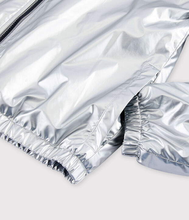 Warme Windjacke aus recyceltem Material grau