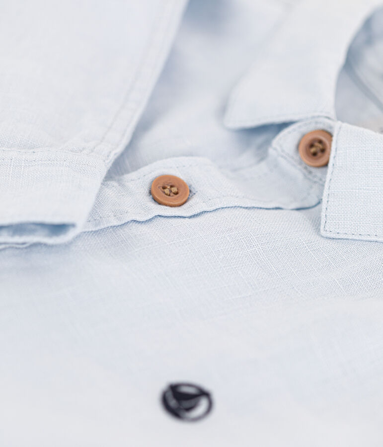 Lang&auml;rmeliges Hemd aus Leinen f&uuml;r Jungen blau