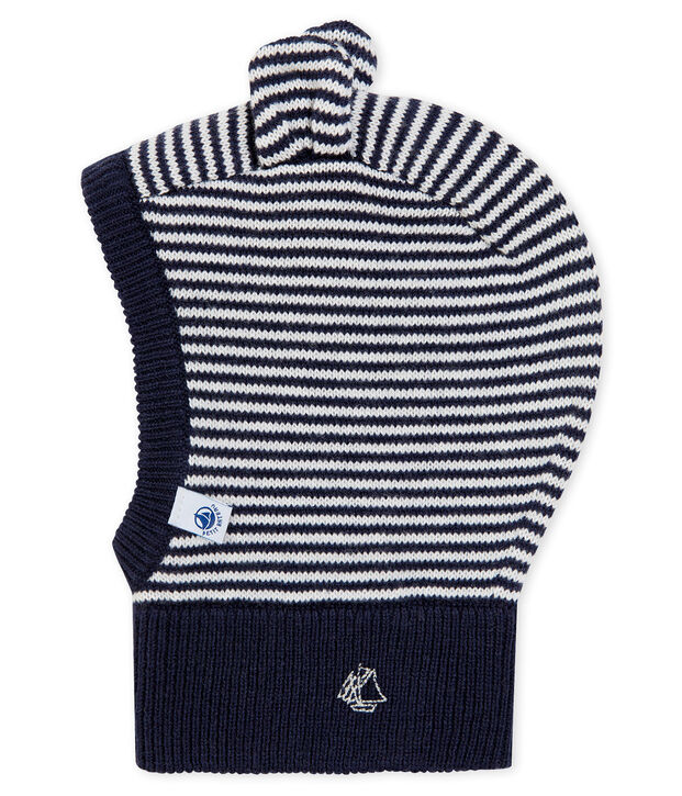 Kapuzenm&uuml;tze f&uuml;r Babys, unisex blau/weiss
