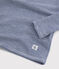 Langärmeliges T-Shirt aus Wolle und Baumwolle mit Ringelstreifen blau MEDIEVAL/weiss MARSHMALLOW