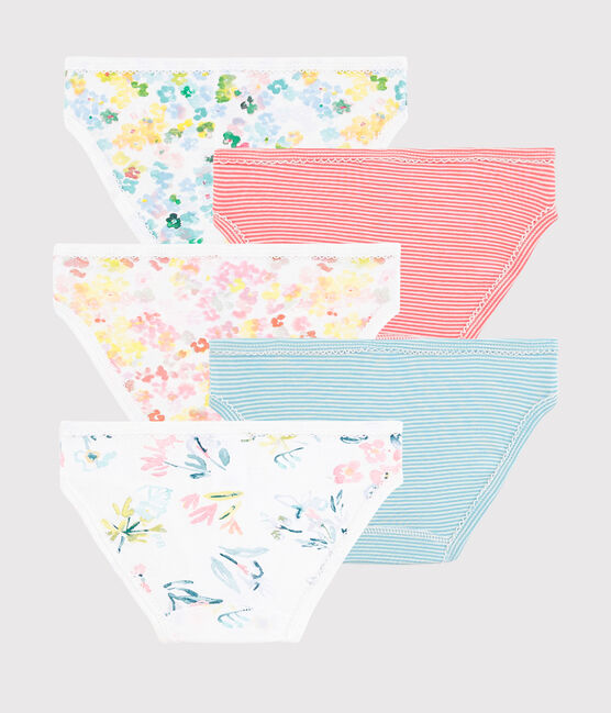 5er-Set Slips mit Blumenmuster für Mädchen variante 1