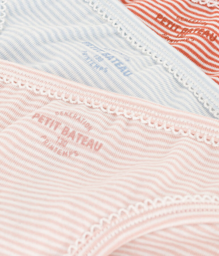 3er-Set Slips aus Baumwolle f&uuml;r M&auml;dchen, mit Ringelstreifen vielfarbig