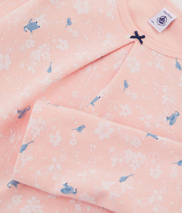 Rosa Pyjama mit Pinguin-Muster aus Doubleface-Jersey f&uuml;r kleine M&auml;dchen rosa/vielfarbig