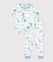 Kurz&auml;rmeliger Kinder-Pyjama mit langen Beinen aus bedruckter Baumwolle weiss/vielfarbig