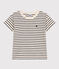 Gestreiftes Jungen-T-Shirt aus geflammtem Jersey weiss AVALANCHE/blau SMOKING