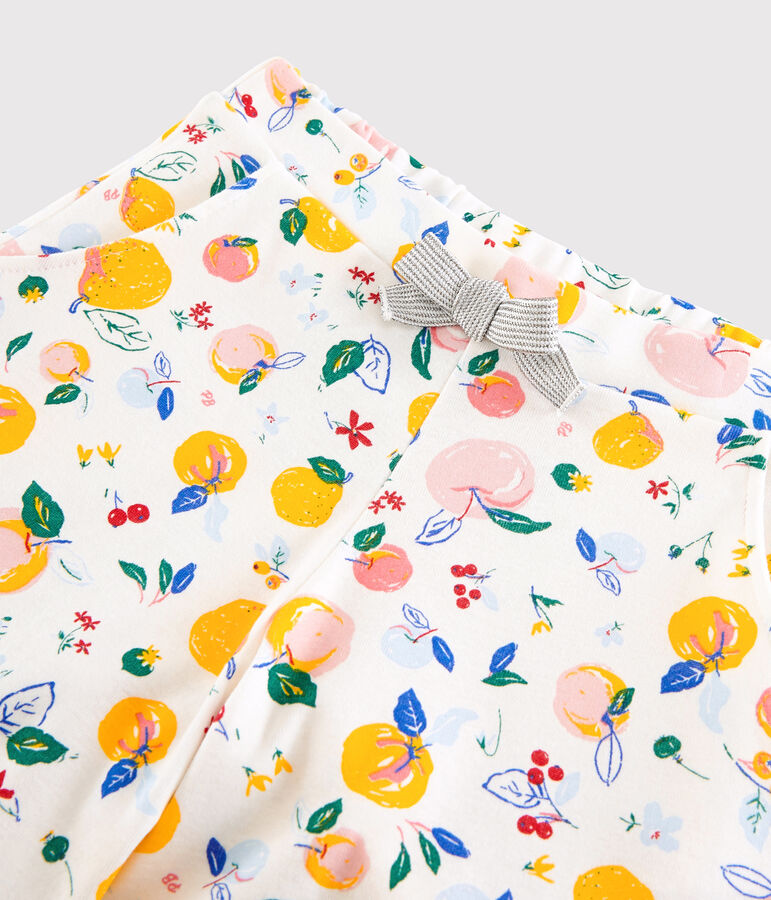 Kinder-Shorts aus Baumwolle f&uuml;r M&auml;dchen weiss/vielfarbig