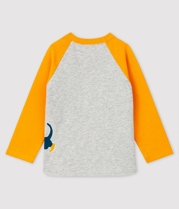 Baby-T-Shirt f&uuml;r Jungen grau/gelb