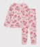 Kinder-Pyjama aus Doppeljersey mit Blumenmotiv rosa JOLI/weiss MULTICO