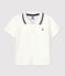 Kinder-Poloshirt aus Baumwolle für Jungen weiss MARSHMALLOW